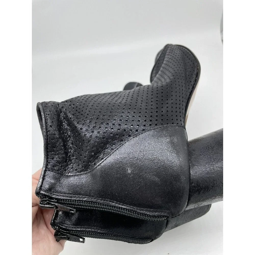 Women’s Michelediloco Vero Cuoio Black Mesh Peep Toe Round‎ Heels Size 38